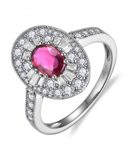 OVAL RUBY DIAMOND RING (TR5953)