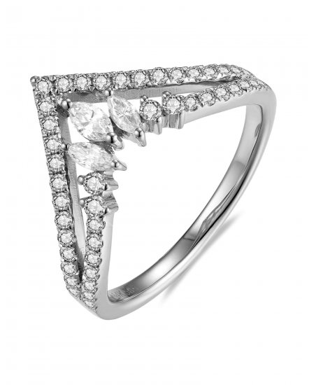 CURVED V SHAPE DIAMOND BAND (TR5957)