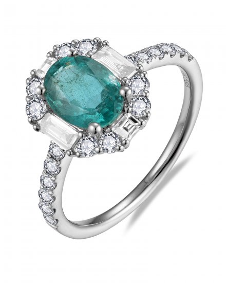 OVAL EMERALD DIAMOND RING (TR5958)