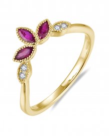 MARQUISE RUBY DIAMOND CURVED BAND (TR5959)