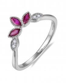 MARQUISE RUBY DIAMOND CURVED BAND (TR5959)