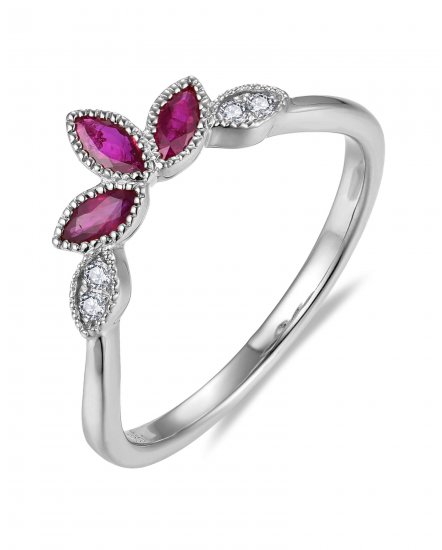 MARQUISE RUBY DIAMOND CURVED BAND (TR5959)