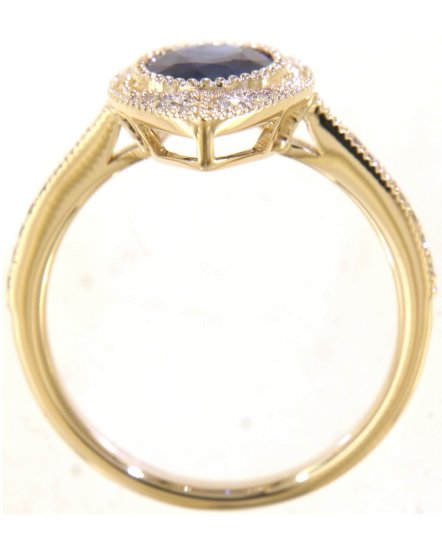 OVAL SAPPHIRE DIAMOND RING (TR5966)