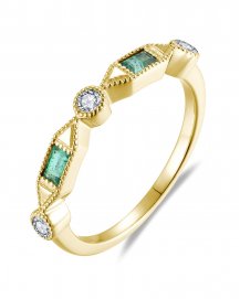BAGUETTE EMERALD DIAMOND BAND (TR5972)