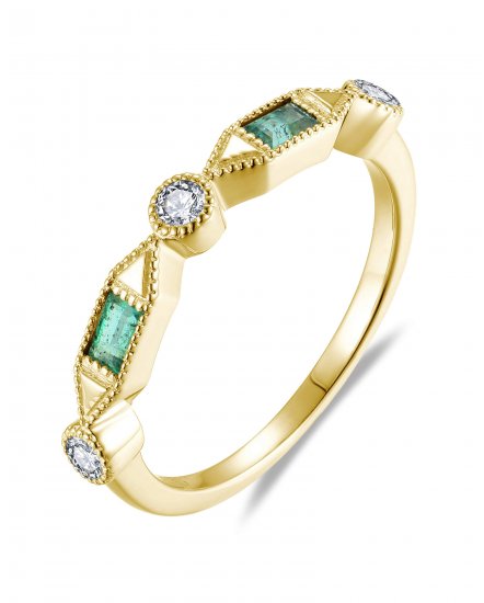 BAGUETTE EMERALD DIAMOND BAND (TR5972)
