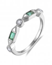 BAGUETTE EMERALD DIAMOND BAND (TR5972)