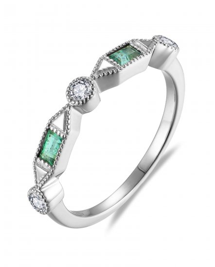 BAGUETTE EMERALD DIAMOND BAND (TR5972)