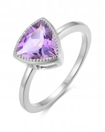 TRIANGLE AMETHYST DIAMOND RING (TR6003)