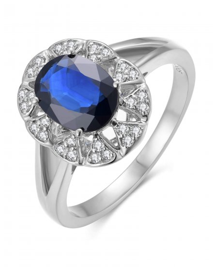 OVAL SAPPHIRE DIAMOND RING (TR6004)