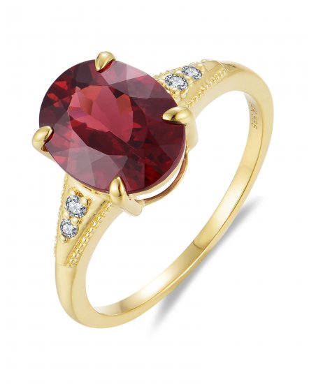 OVAL GARNET DIAMOND RING (TR6006)