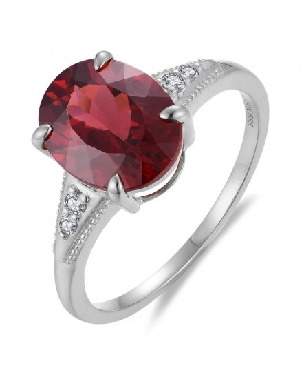 OVAL GARNET DIAMOND RING (TR6006)