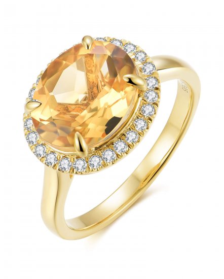 OVAL SHAPE CITRINE DIAMOND RING (TR6013)