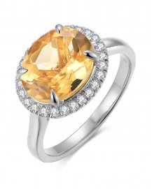 OVAL SHAPE CITRINE DIAMOND RING (TR6013)