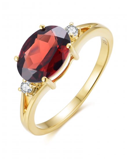 OVAL GARNET DIAMOND RING (TR6024)