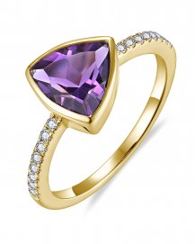 TRIANGLE AMETHYST DIAMOND RING (TR6025C)