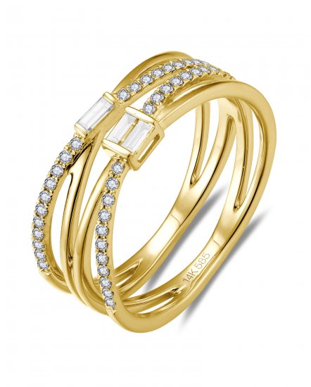 CRISS CROSS STYLE BAGUETTE DIAMOND RING (TR6040)