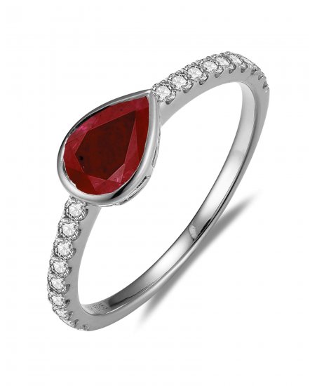 PEAR RUBY DIAMOND RING (TR6042)