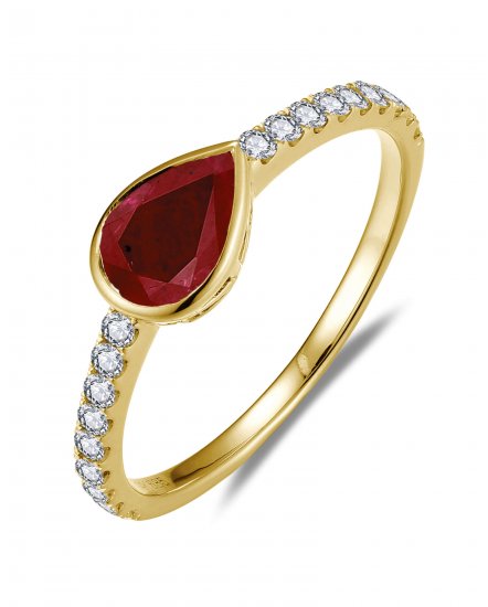 PEAR RUBY DIAMOND RING (TR6042)