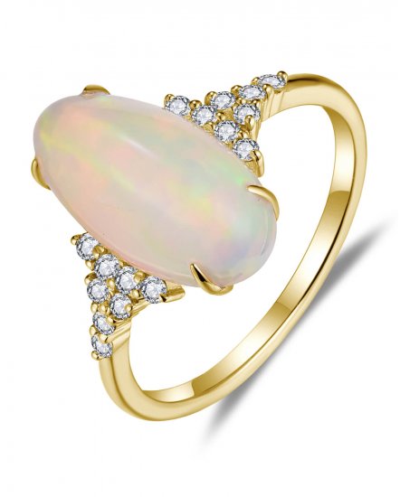 OVAL OPAL DIAMOND RING (TR6058)