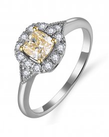 MULTI TONE CUSHION DIAMOND ENGAGEMENT RING (TR6060)