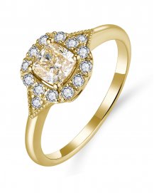 MULTI TONE CUSHION DIAMOND ENGAGEMENT RING (TR6060)