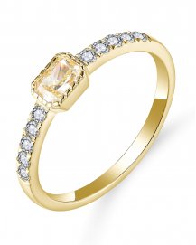 MULTI TONE EMERALD CUT DIAMOND ENGAGEMENT RING (TR6063)