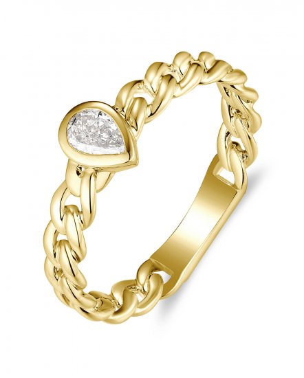 PEAR SOLITAIRE DIAMOND RING (TR6067)