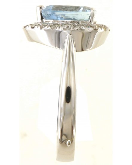 PEAR AQUAMARINE DIAMOND RING (TR6070)