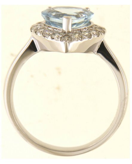 PEAR AQUAMARINE DIAMOND RING (TR6070)