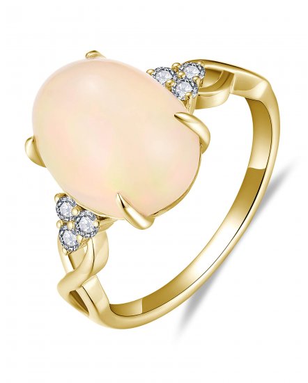 OVAL OPAL DIAMOND RING (TR6078)