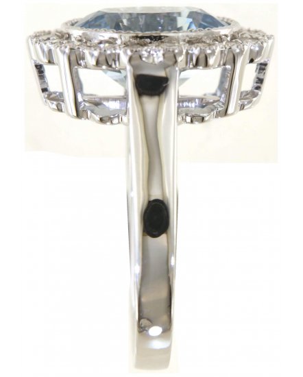 OVAL AQUAMARINE DIAMOND RING (TR6083)