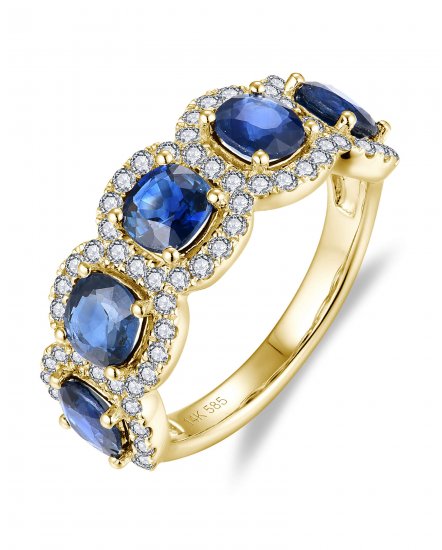 CUSHION SAPPHIRE DIAMOND BAND (TR6094)