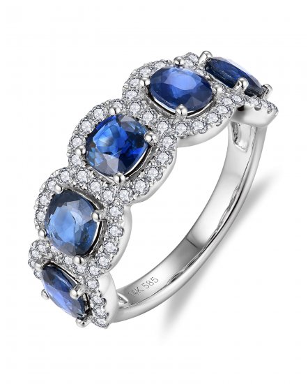 CUSHION SAPPHIRE DIAMOND BAND (TR6094)