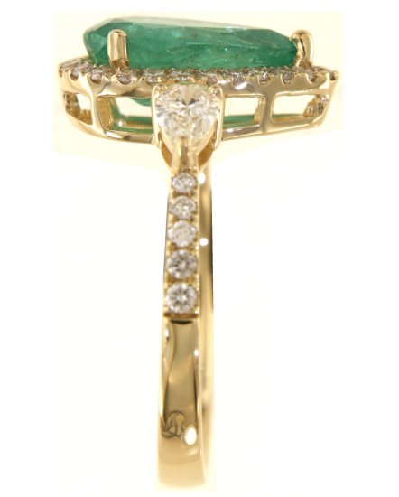 PEAR EMERALD DIAMOND RING (TR6096)