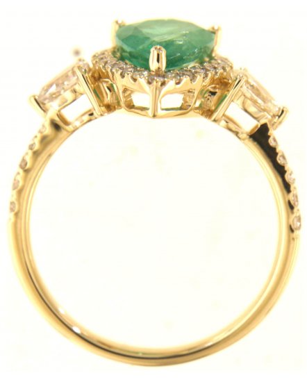 PEAR EMERALD DIAMOND RING (TR6096)