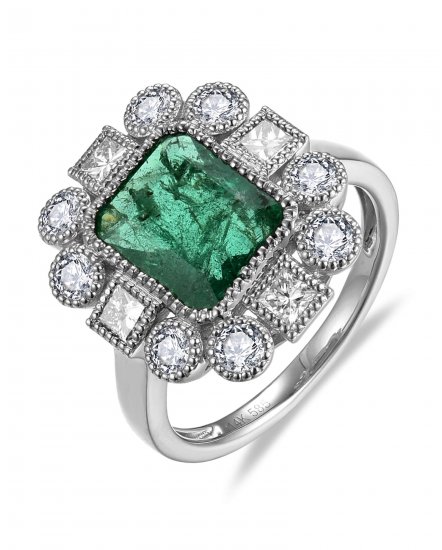 EMERALD CUT DIAMOND RING (TR6110)