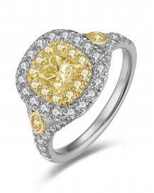 MULTI TONE PRINCESS CUT DIAMOND ENGAGEMENT RING (TR6125)