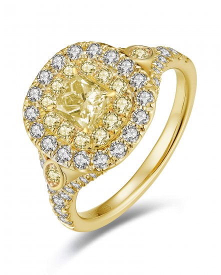 MULTI TONE PRINCESS CUT DIAMOND ENGAGEMENT RING (TR6125)