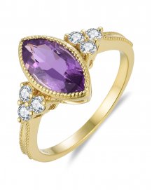 MARQUISE AMETHYST DIAMOND RING (TR6133)