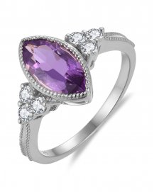 MARQUISE AMETHYST DIAMOND RING (TR6133)