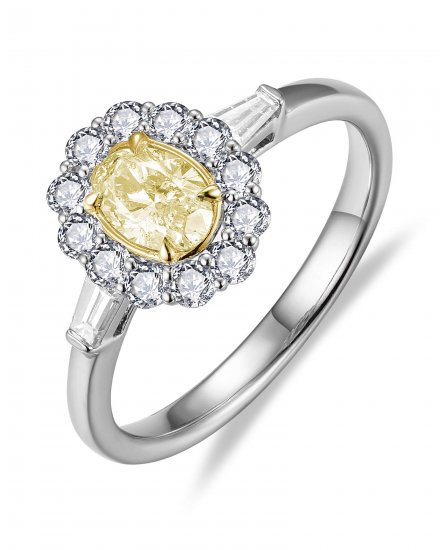 MULTI TONE OVAL DIAMOND ENGAGEMENT RING (TR6144)