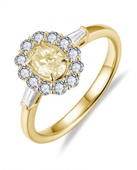 MULTI TONE OVAL DIAMOND ENGAGEMENT RING (TR6144)