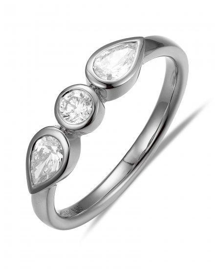 THREE STONE PEAR DIAMOND RING (TR6163)