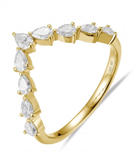 CURVED STYLE PEAR DIAMOND BAND (TR6166)