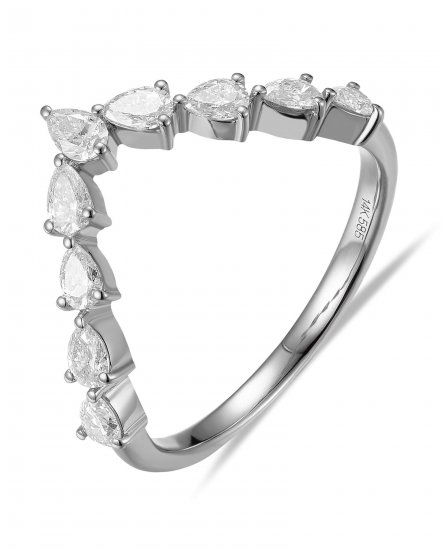 CURVED STYLE PEAR DIAMOND BAND (TR6166)