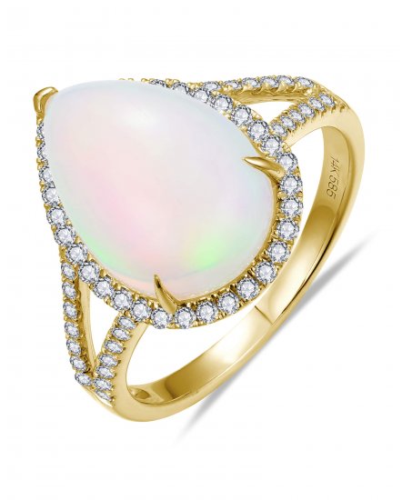 PEAR OPAL DIAMOND RING (TR6173)
