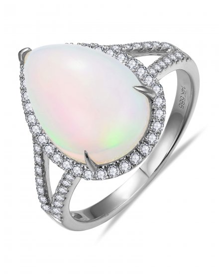 PEAR OPAL DIAMOND RING (TR6173)