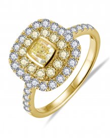 MULTI TONE CUSHION DIAMOND ENGAGEMENT RING (TR6174)