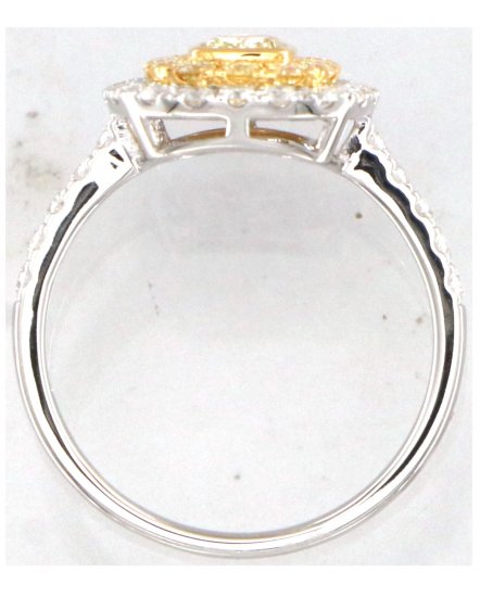 MULTI TONE CUSHION DIAMOND ENGAGEMENT RING (TR6174)