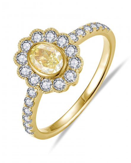 MULTI TONE OVAL DIAMOND ENGAGEMENT RING (TR6175)